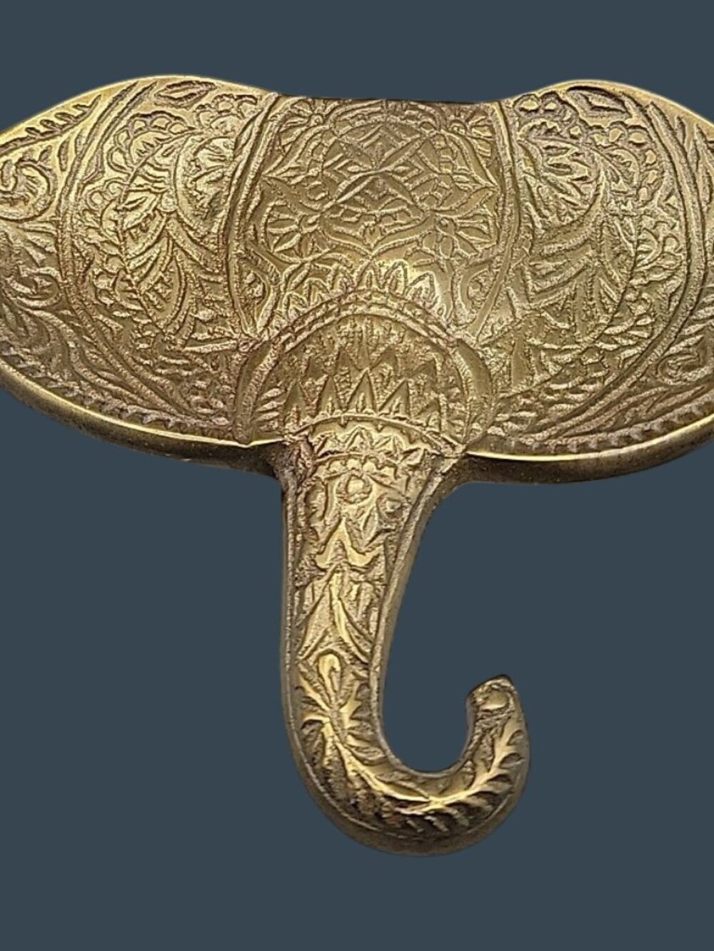 Vintage Brass Elephant Figurine Home Decor Intricate Detail Made In India 5"X7"